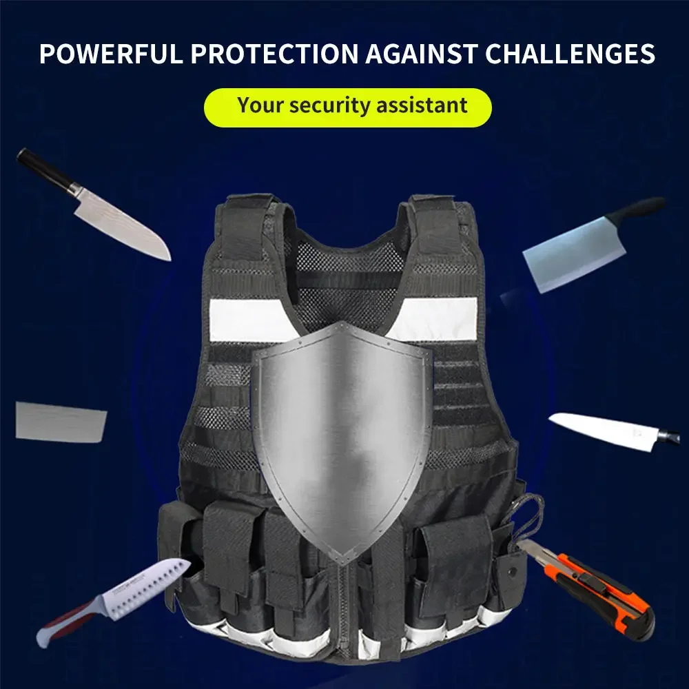 Chaleco táctico antipuñaladas de PE amarillo fluorescente, ropa reflectante de servicio, ropa de entrenamiento multifuncional, transpirable y cómoda - imagen 5