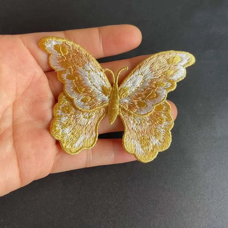 Apliques de tela de mariposa de colores, 5 piezas, 10 Uds./8x5,8 CM, parches bordados para coser ropa, pegatinas, suministros de costura DIY para ropa - imagen 5