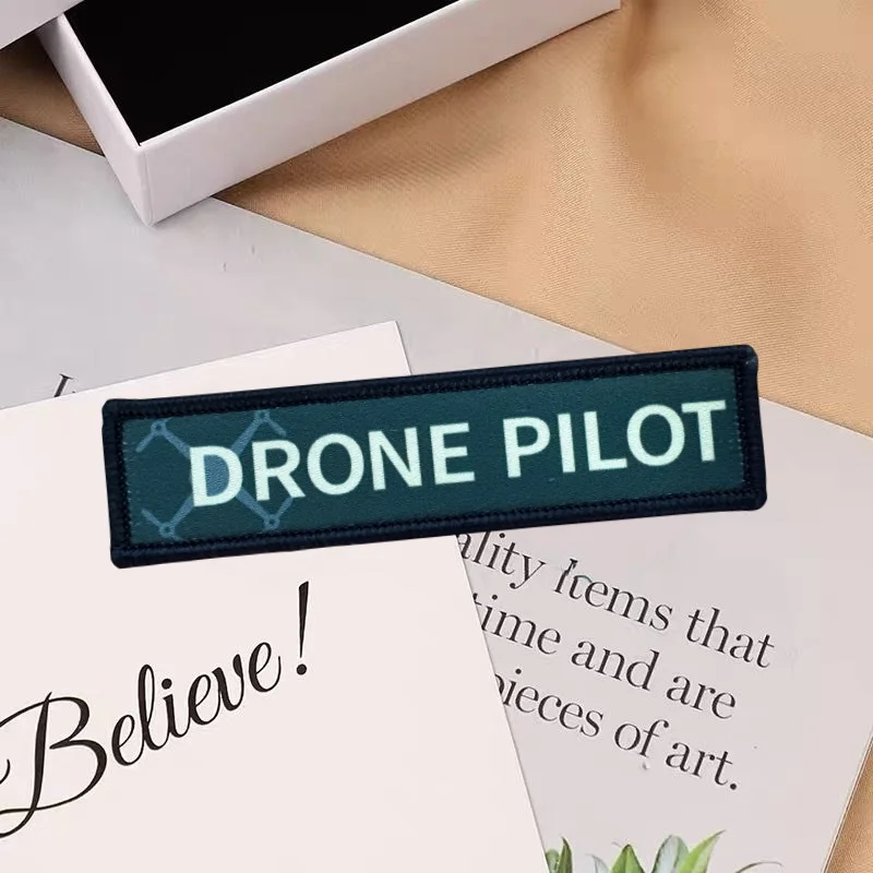 Parche de impresión DRONE PILOT, gancho y bucle de luchador guardián, insignia de moral táctica, parche adhesivo para mochila militar para ropa - imagen 2