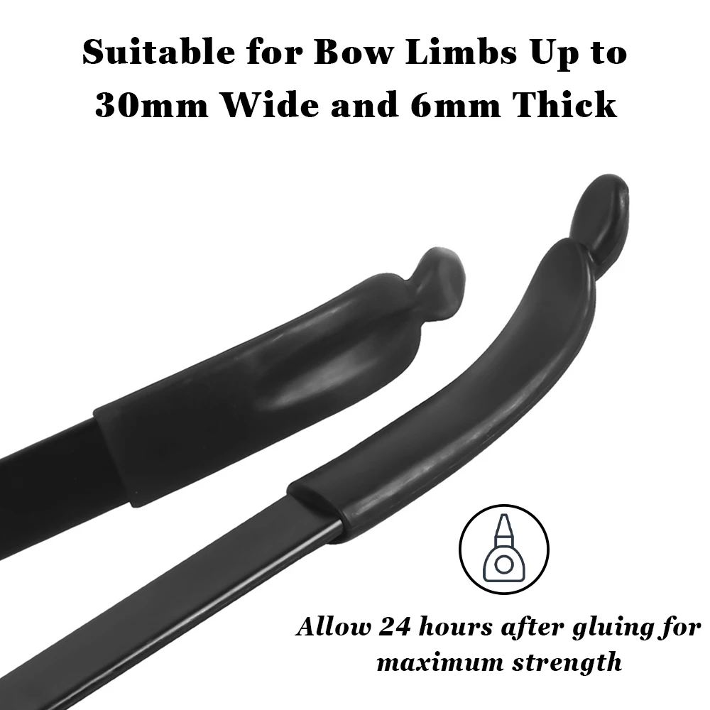 Protector de punta de extremidad de arcos recurvos, 2 uds., 14x3,3 cm, protector de extremidades, cubierta de tiro con arco, punta de ahorro para tiro, accesorios de caza - imagen 2