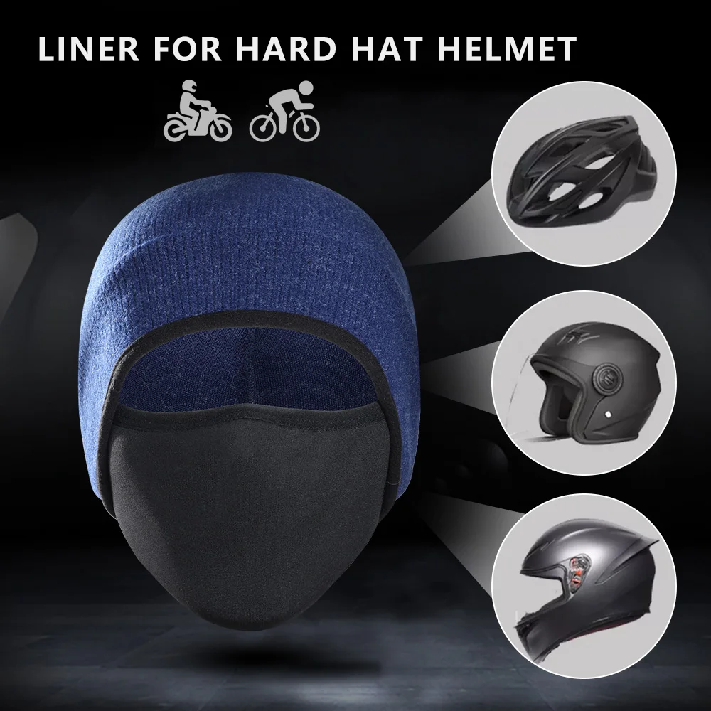 Gorro de ciclismo de invierno, calentador de orejas, cubierta de máscara facial a prueba de viento, Bandana, forro para casco de bicicleta al aire libre, deportes de esquí, correr, senderismo, gorros suaves - imagen 4