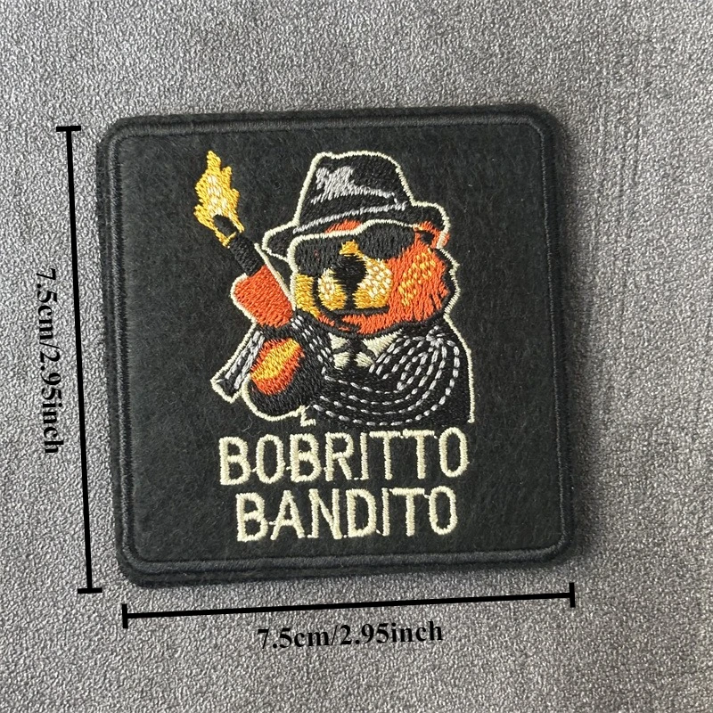 Parche bordado militar táctico "BOBRITTO BANDITO", insignias de moral con gancho, parches para ropa, pegatinas para mochila - imagen 3