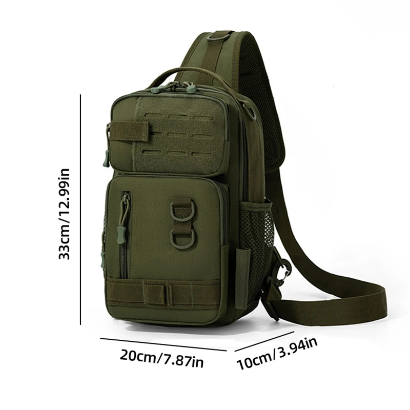 Bolsa táctica de pecho para senderismo al aire libre, bolso cruzado deportivo para pesca y caza, sistema Molle con gancho y bucle, bolsa de viaje para acampar y ciclismo para hombre - imagen 5