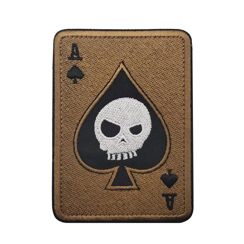 Parches Death Card Poker Ace of Spades, parche táctico bordado para bolsa de ropa, insignia de parches militares Punk - imagen 5