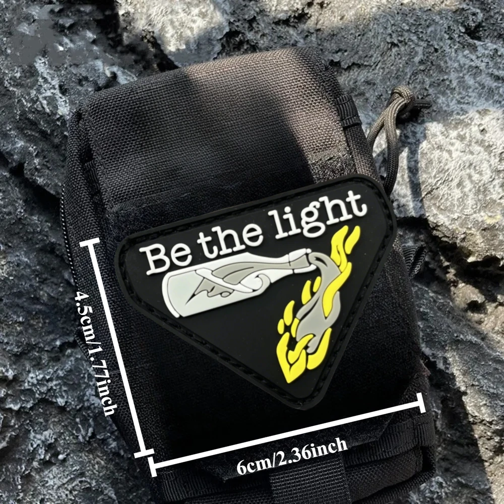 Parche táctico "Be The Light", divertido parche de gancho y bucle de PVC, insignia de moral del ejército militar, pegatinas decorativas para mochila - imagen 3