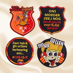 Parches bordados con emblema de Nederland Kielegat, parches para planchar DIY para ropa, parche de Carnaval de Nederland, insignias bordadas para coser