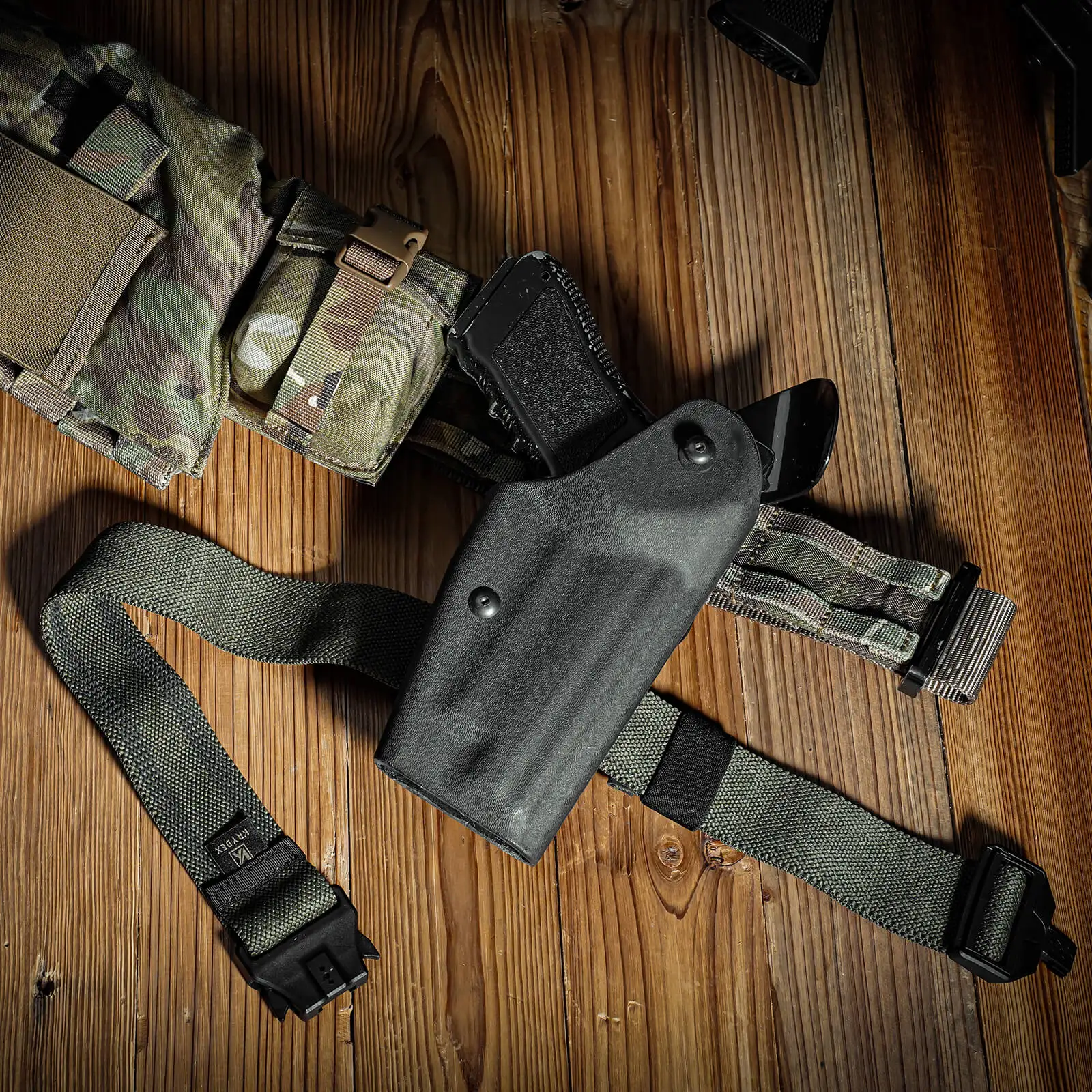 KRYDEX-Correa táctica para pierna de 1,5 ", imán de liberación rápida, correa elástica para muslo, funda para caída de pierna para tiro, equipo de combate de caza - imagen 4