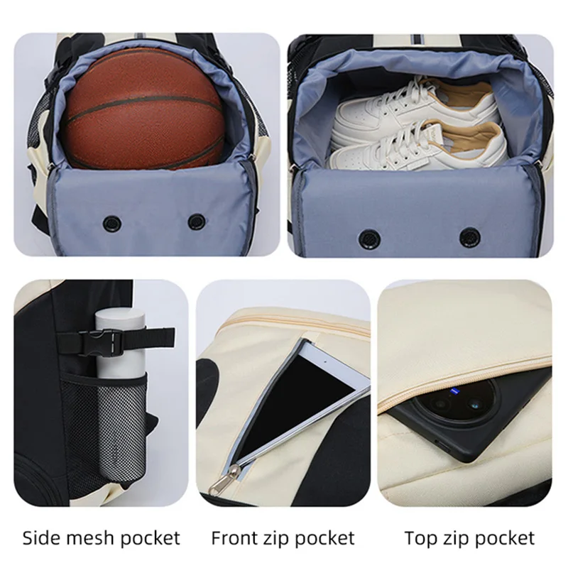 Mochila de Bádminton de gran capacidad para deportes al aire libre, bolso de hombro de viaje para zapatos, bolsillo para portátil, baloncesto, gimnasio, Fitness - imagen 5