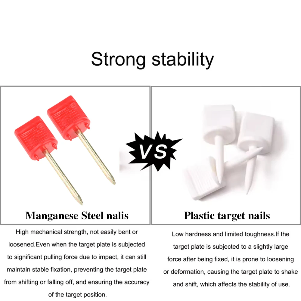 20/50 Uds. Pasadores de objetivo clavos de Metal práctica de tiro con arco acero al manganeso duradero para arco recurvo compuesto entrenamiento sujetar papel - imagen 3