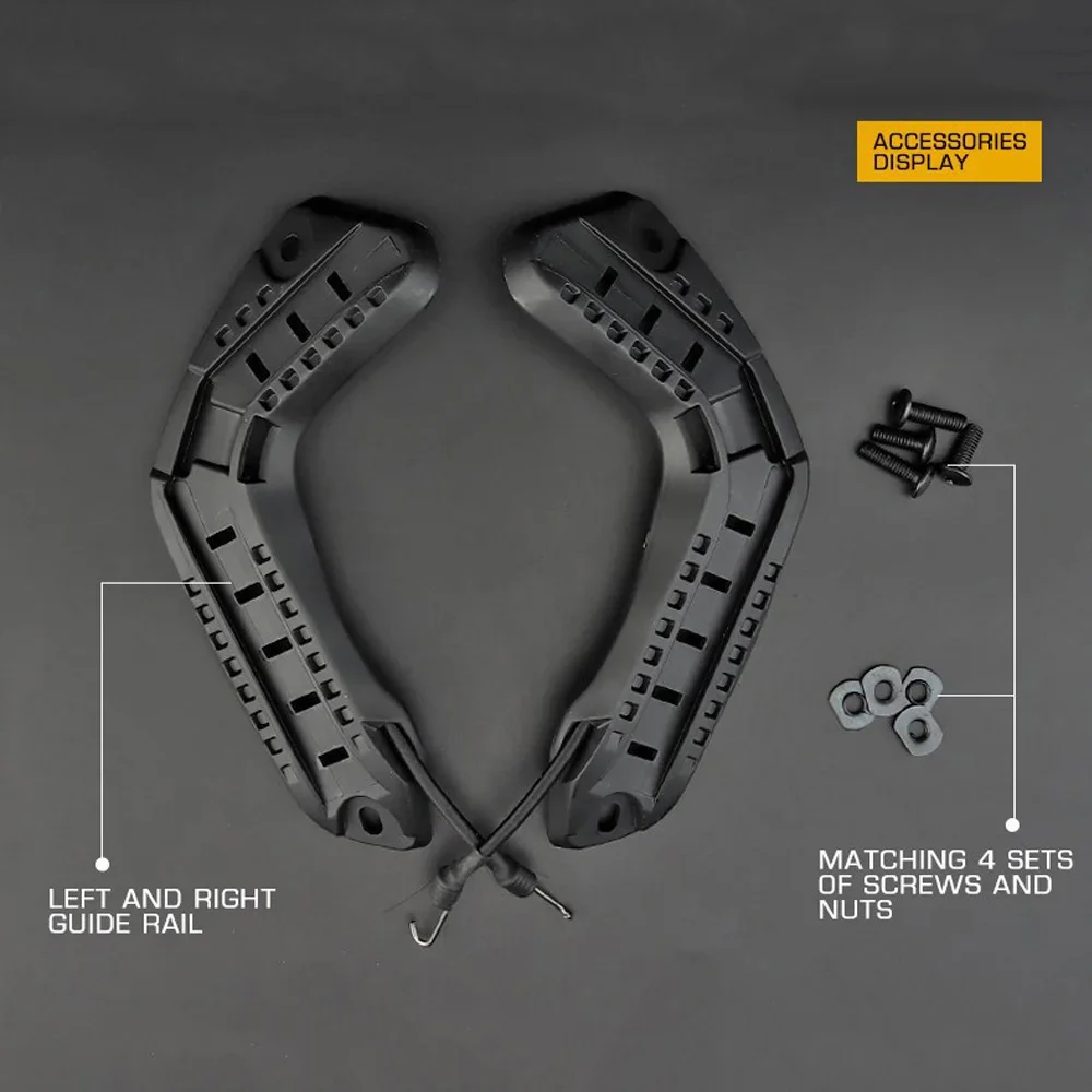 Adaptador de montaje de rieles para casco de arco táctico, accesorios de adaptador de guía lateral de repuesto para reparación rápida de casco Airsoft, 1 par - imagen 3