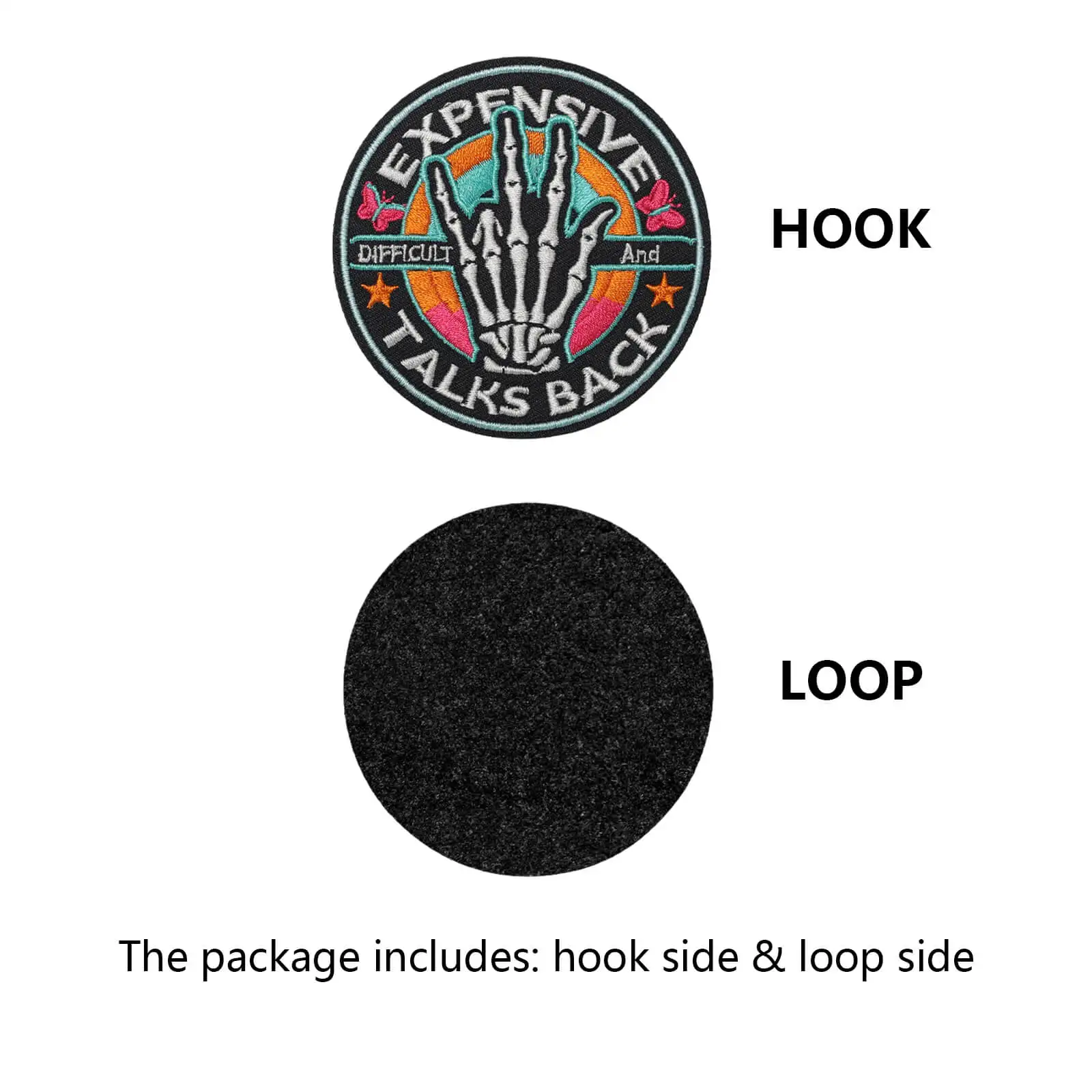 Parche de meme divertido de esqueleto caro y difícil, parches bordados de moral de gancho y bucle de parche táctico para mochila de sombrero - imagen 2