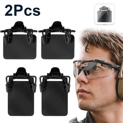 2 uds gafas de tiro caballeros parches oculares de tiro estándar 180 °   Escudos de vidrio ajustables Occluder Clip Eye Patch Ayuda de tiro con arco