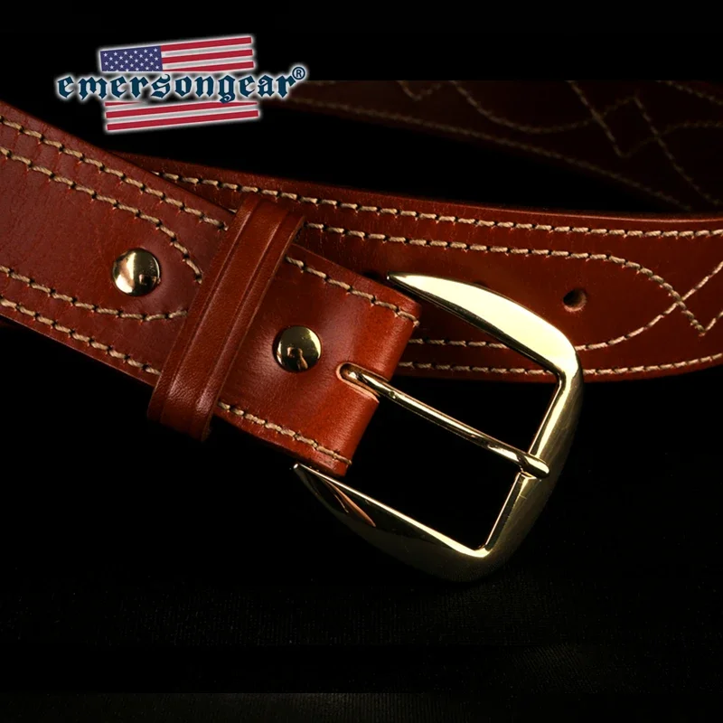 Emersongear-Cinturón de cuero para hombre, cintura táctica SB6, cosido elegante, correa de trabajo de 1,75 pulgadas, hebilla de latón, sillín Superior para exteriores - imagen 5