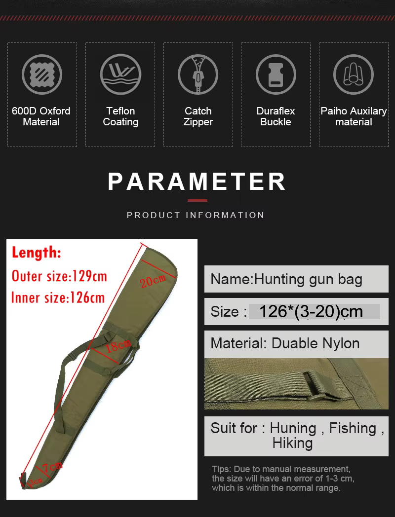Funda táctica rifle y carabina – Bolsa transporte negra resistente - imagen 2