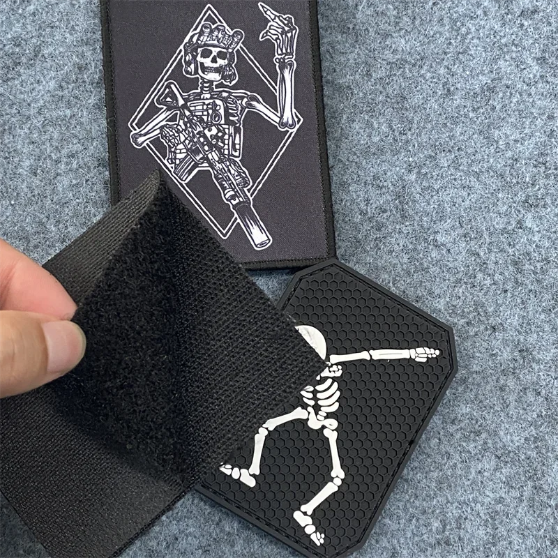 Parche de calavera táctica militar, insignia de moral bordada de PVC, gancho y lazo, brazalete, mochila, parches decorativos, apliques para ropa - imagen 3