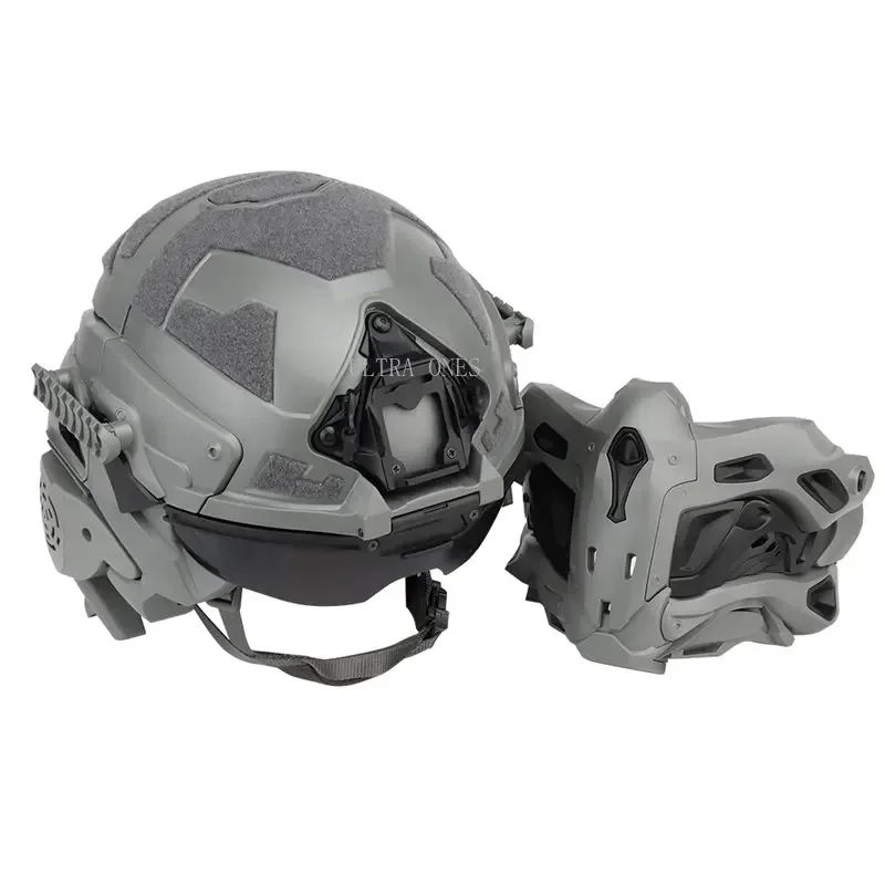 Casco táctico totalmente cubierto, cascos para juegos de Paintball Airsoft Cs con auriculares de comunicación, Protector de cabeza para caza y tiro - imagen 4
