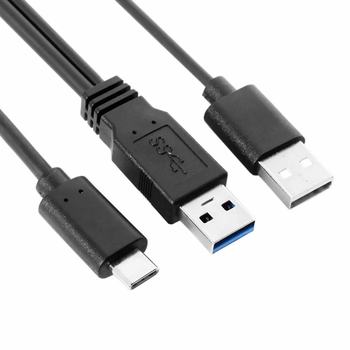 Cable USB 3,0 macho Y USB 2,0 de doble alimentación, Cable de USB-C Y a tipo C para ordenador portátil Y disco duro - imagen 4