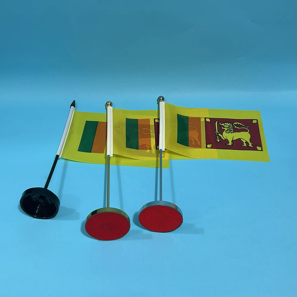 BANDERA DE SKY, bandera de escritorio de oficina, bandera de Sri Lanka, 14x21cm, adornos de escritorio de poliéster, bandera, banderas nacionales de Sri Lanka para decoración de mesa - imagen 2