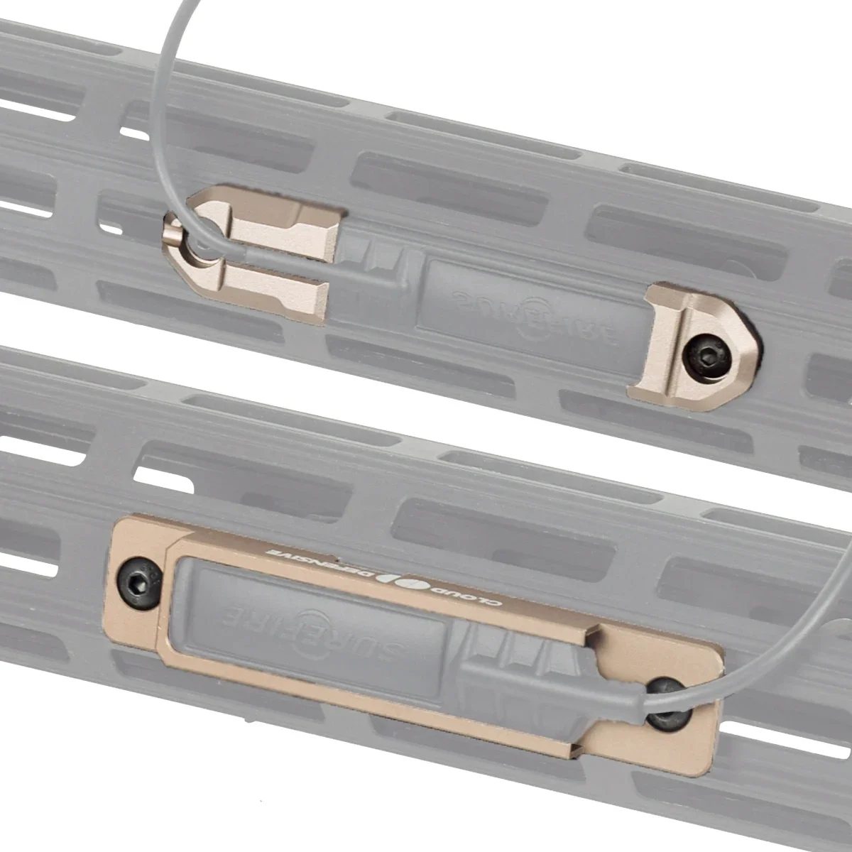 Panel de riel Picatinny CNC táctico para M600 M300, almohadilla de presión de luz de explorador, interruptor de linterna, ranuras para almohadilla, accesorios de caza Airsoft - imagen 4