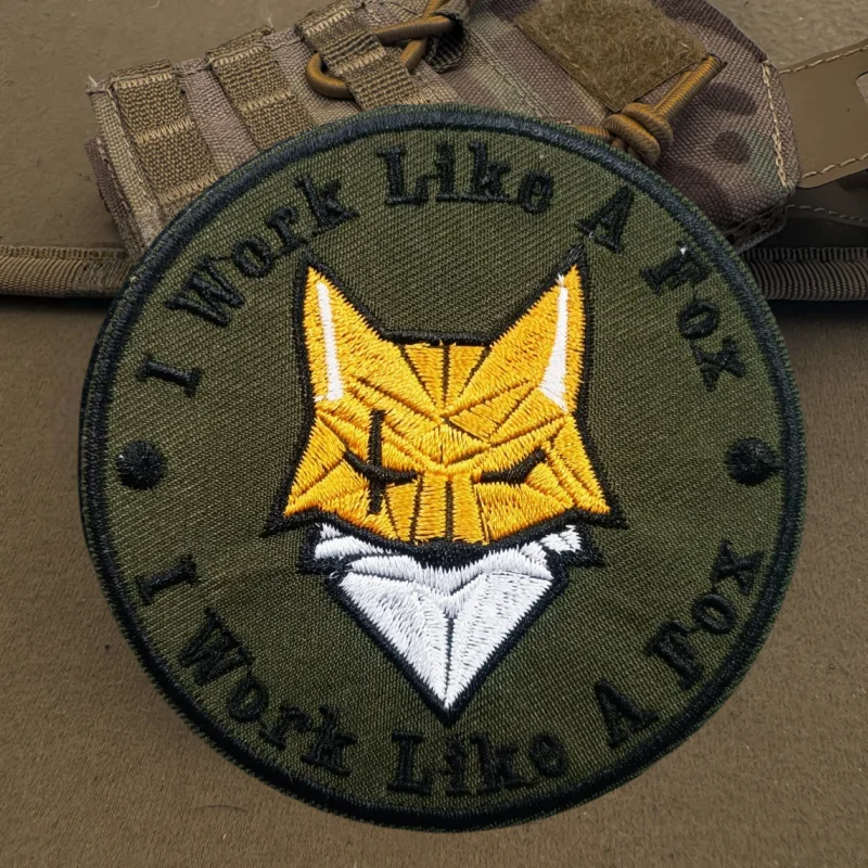 I Work Like A Fox embroidery Patch Tactical Vest Hook&Loop Morale Badge Backpack Decorative Sticker Armband Patches for Clothing - imagen 5