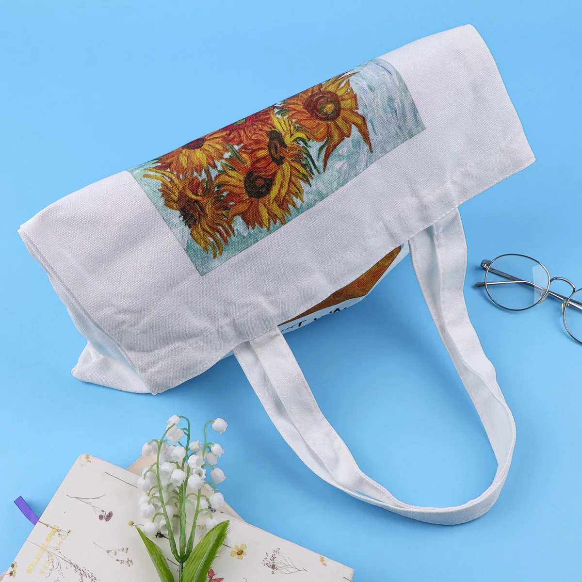 Van Gogh Girasoles Bolso Bolsos de hombro para mujer Bolso de compras vintage Bolso de mano de lona informal - imagen 3