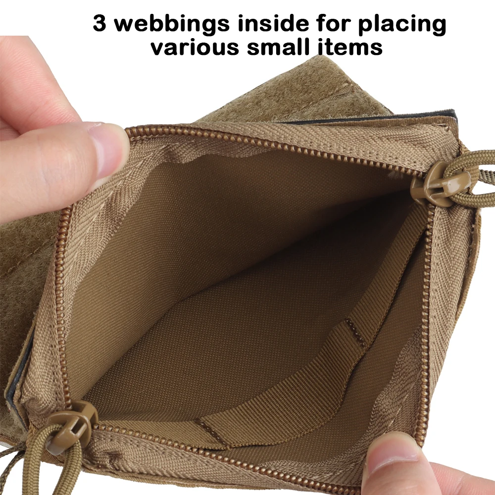 Bolsa táctica de administrador, bolsas pequeñas con gancho y bucle, organizador, bolsa con cierre de cremallera, aparejo de pecho, accesorios para chaleco de caza - imagen 3