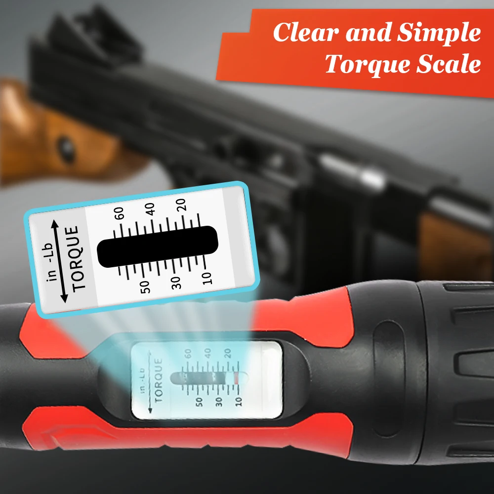 Juego de destornilladores de torsión preestablecidos, herramienta de reparación de pistola y Rifle antideslizante, llave de accionamiento de 10-65 pulgadas, accesorio de pistola de caza de torsión Manual - imagen 4