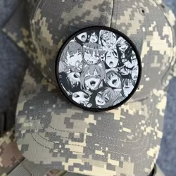 Insignia de moral táctica de Anime Happy Moments para chica, apliques personalizados militares, parches impresos con gancho para ropa, pegatinas para mochila