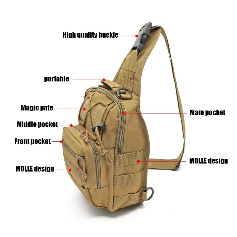 Mochila de hombro táctica Rover EDC, bandolera para exteriores, impermeable, senderismo, Camping, bolsa de rango, mochila de supervivencia - imagen 2