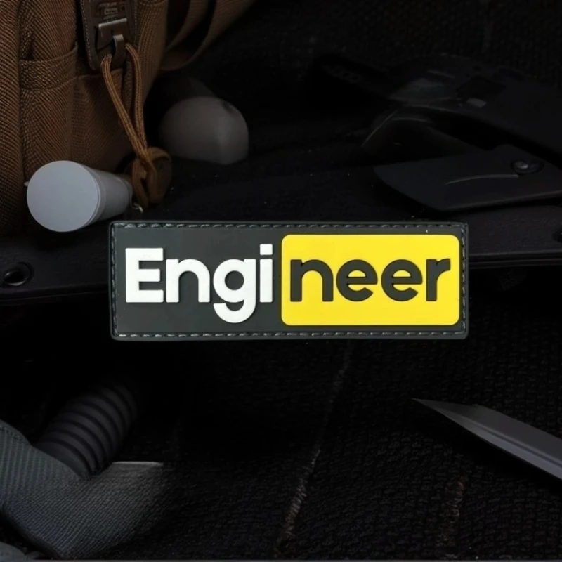 Parche táctico de PVC "Engineer", emblema de gancho y bucle, insignia de moral militar, brazalete de combate, pegatinas para mochila - imagen 2