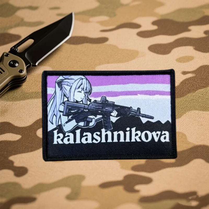 Parche estampado táctico para chica en ropa, insignias de moral, parches militares con gancho, pegatinas para mochila - imagen 3