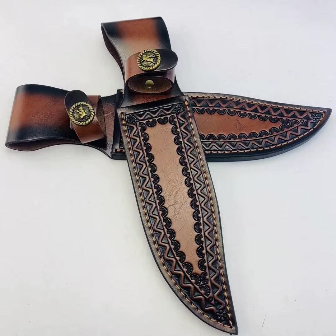 Funda cuero cuchillo recto táctico – Vaina cinturón con clip - imagen 4