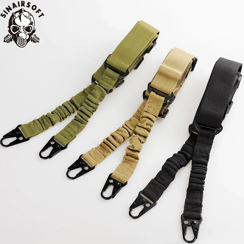 Correa de hombro elástica táctica de dos puntos, cinturón de nailon duradero, eslinga resistente de alta calidad para accesorios deportivos al aire libre
