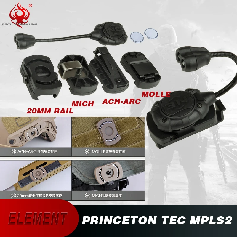 NE Airsoft-lámpara de casco láser IR, luz verde y roja, carga Mpls, 2 modos, linterna de casco militar rápida, lámpara de supervivencia al aire libre - imagen 4