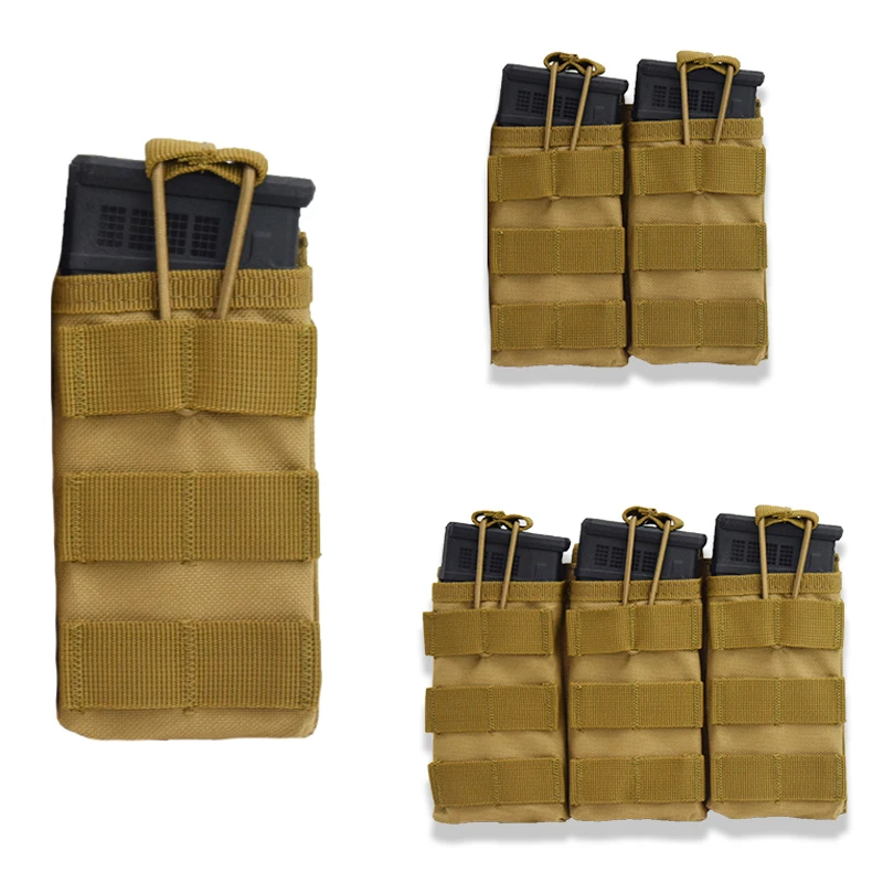 Bolsa táctica para revistas, bolsa individual doble Triple para cartuchos, bolsa para Rifle Mag Airsoft para tiro al aire libre, accesorios de caza Molle - imagen 5