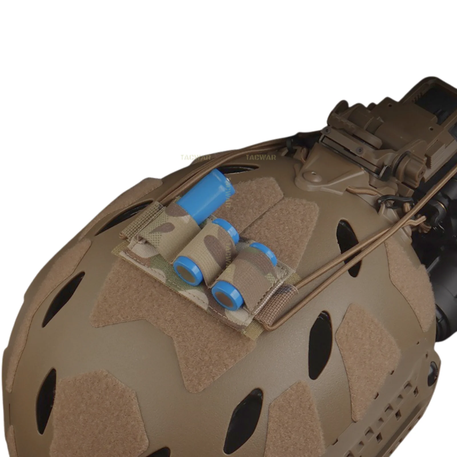 Soporte de almacenamiento de batería, organizador de cables con cuerda lateral, 3 bucles elásticos, sujetador con respaldo de gancho para equipo de casco táctico - imagen 2