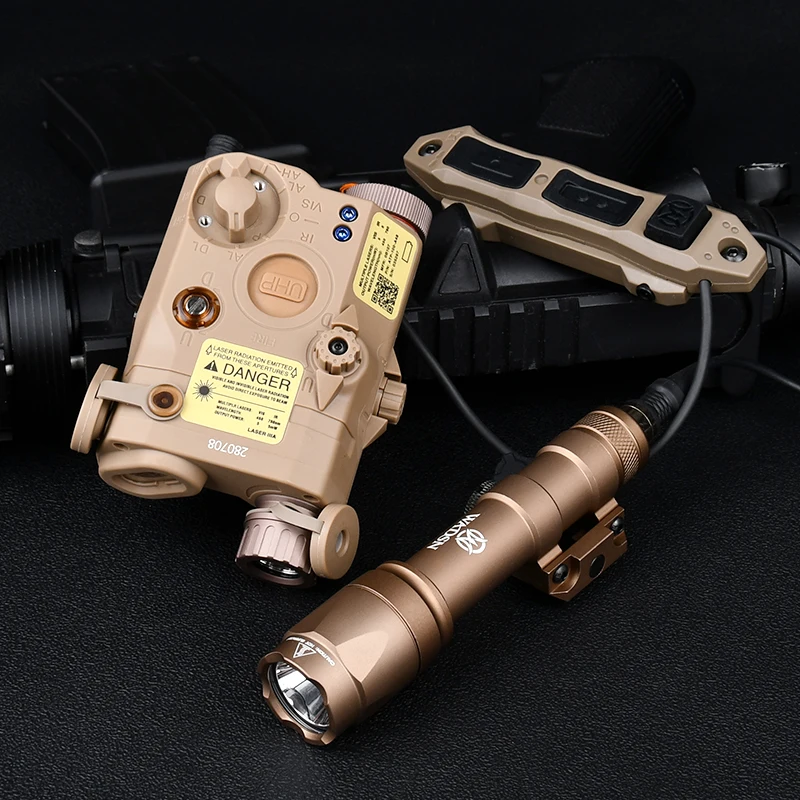 WADSN-Juego de linterna láser PEQ15 UHP M600 M600C, lámpara LED infrarroja de rayos de visión rojo y verde con interruptor Dual, ajuste de 20mm PicatinnyRail - imagen 3