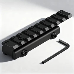 Adaptador riel Picatinny elevado 9 ranuras aluminio airsoft