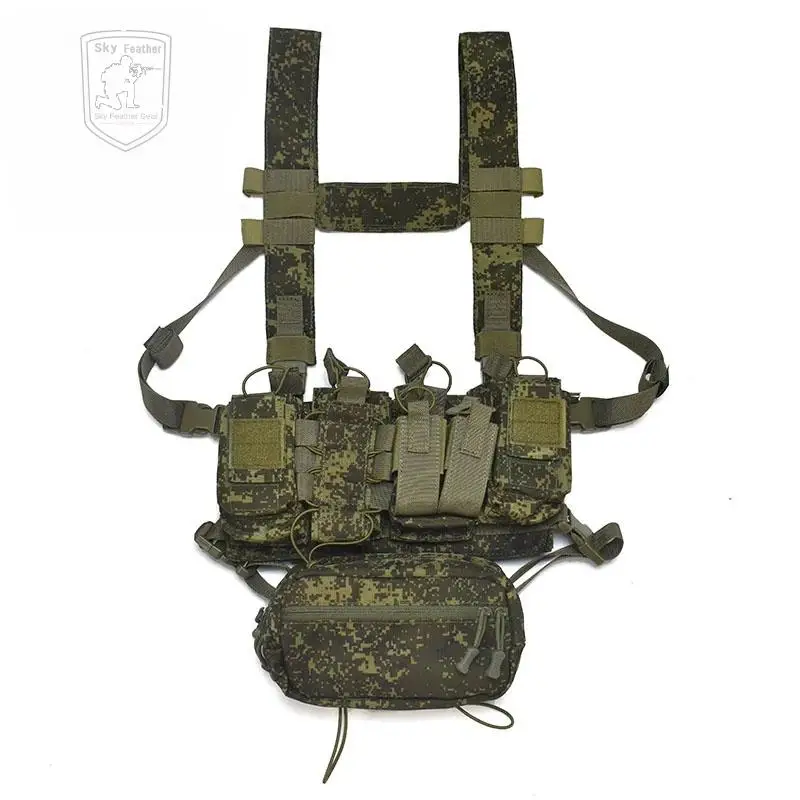 Chaleco táctico de poliéster resistente al agua, aparejo de pecho 800D, D3, ligero, liberación rápida, Camuflaje EMR de Rusia - imagen 4