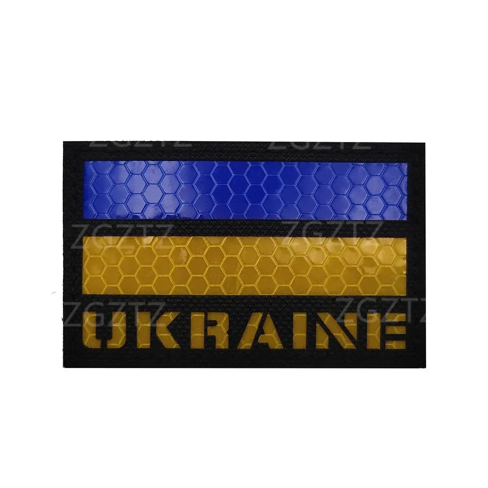 Parche bordado con bandera de Ucrania, banderas de Ucrania, insignias reflectantes con apliques tácticos de PVC, parches de tira Chevron - imagen 4