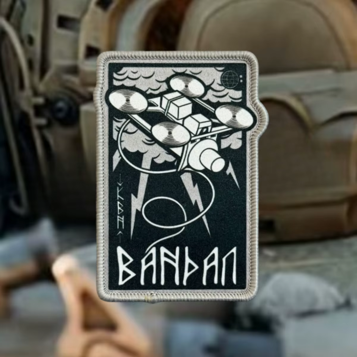 BABAAN Parche táctico morale drones runas nórdicas con velcro - imagen 4