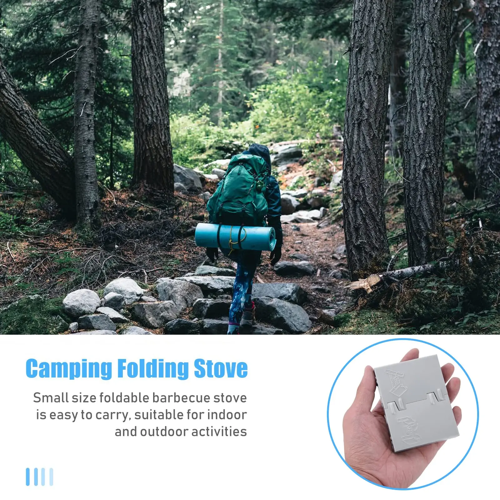 Estufa de bolsillo para tableta de combustible sólido, estufa de bolsillo plegable para mochilero, estufa portátil de viaje al aire libre, estufa de Camping con Alcohol para acampar - imagen 3