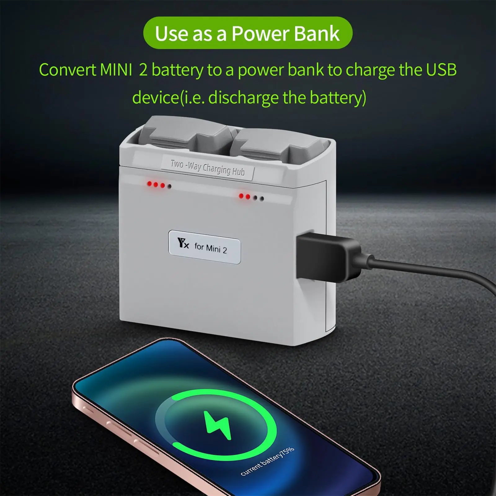 Hub de carga para DJI Mini 4K/Mini 2SE/Mini 2/Mini SE administrador de baterías bidireccionales que carga rápidamente accesorios para drones Power Bank - imagen 5
