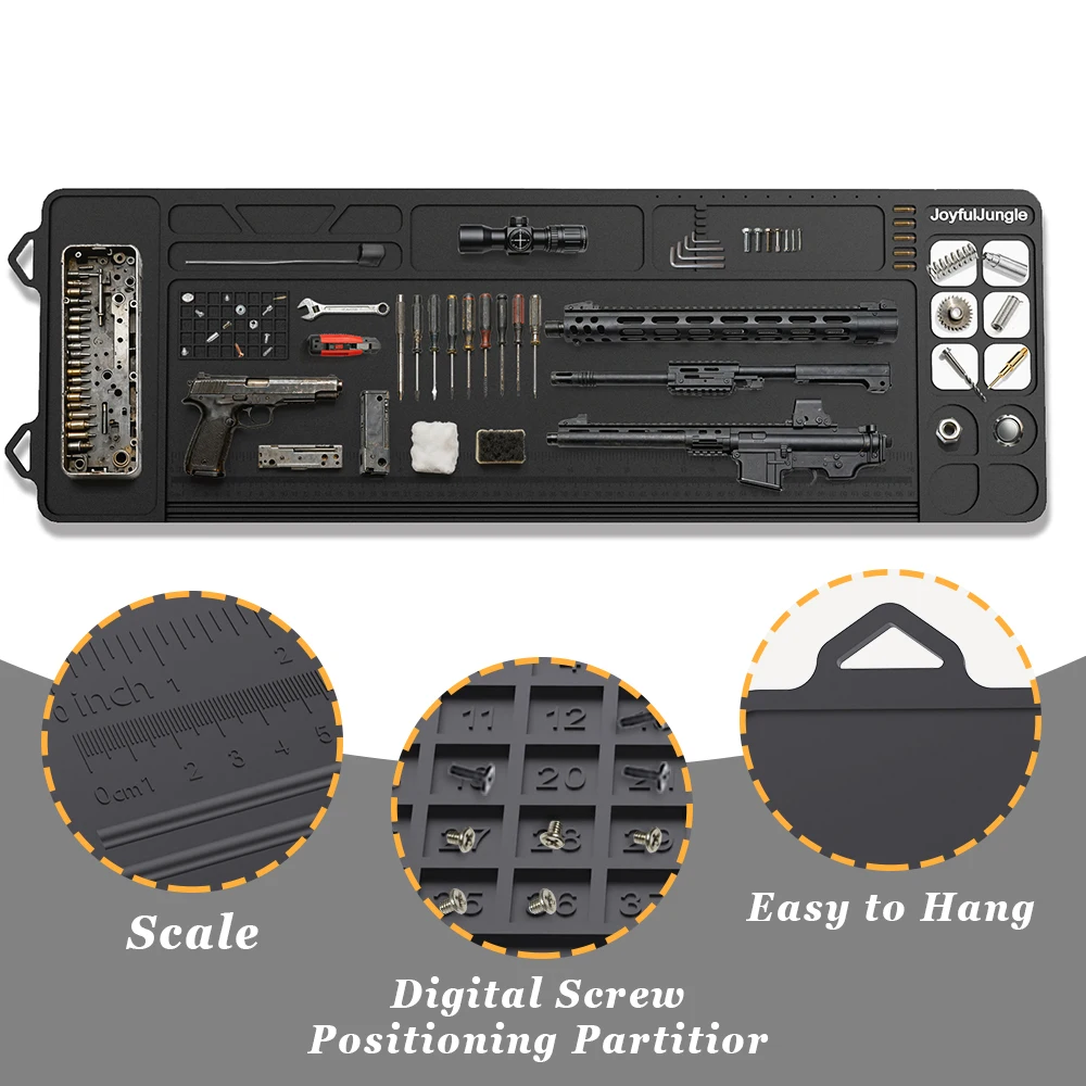 Estera de limpieza de pistola, cepillo de cuerda, almohadilla de algodón, Kit de hisopo, estera de mantenimiento de pistola con puntos magnéticos, herramienta de limpieza de estera de reparación de pistola de Rifle - imagen 3