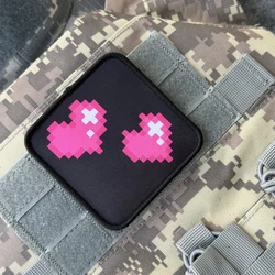 "Corazón". Parche de insignia de moral impreso, emblema militar, brazalete táctico personalizado, gancho y bucle, ropa, mochila, accesorios, pegatinas