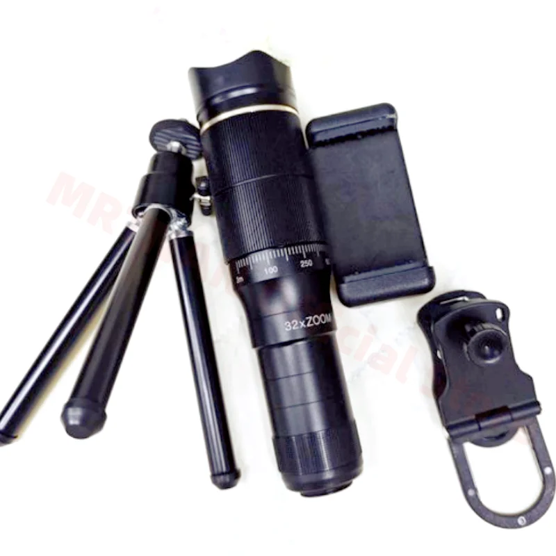 Telescopio Monocular profesional de 32x22x4K, lente de teléfono con Zoom HD, teleobjetivo con trípode, telescopio de Metal para turismo