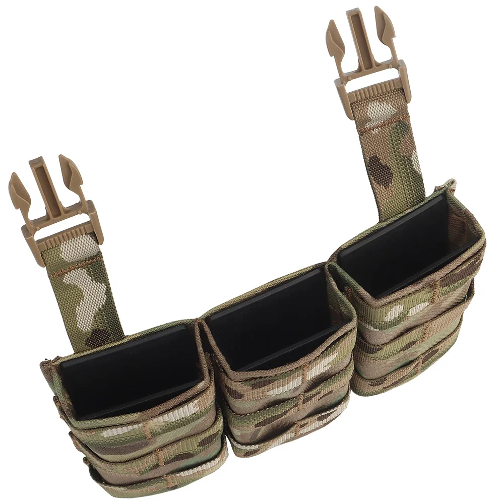 Rápido 5,56 Triple AR15 revista bolsa chaleco botón Panel frontal retención insertar MOLLE Clip para chaleco FCPC V5 chaleco - imagen 4