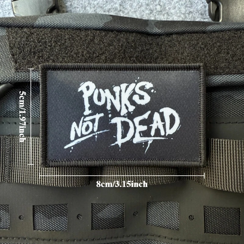 Parche táctico militar Punk Not Dead, parche de insignia de moral con gancho y bucle para mochila, ropa, chaqueta, apliques - imagen 2