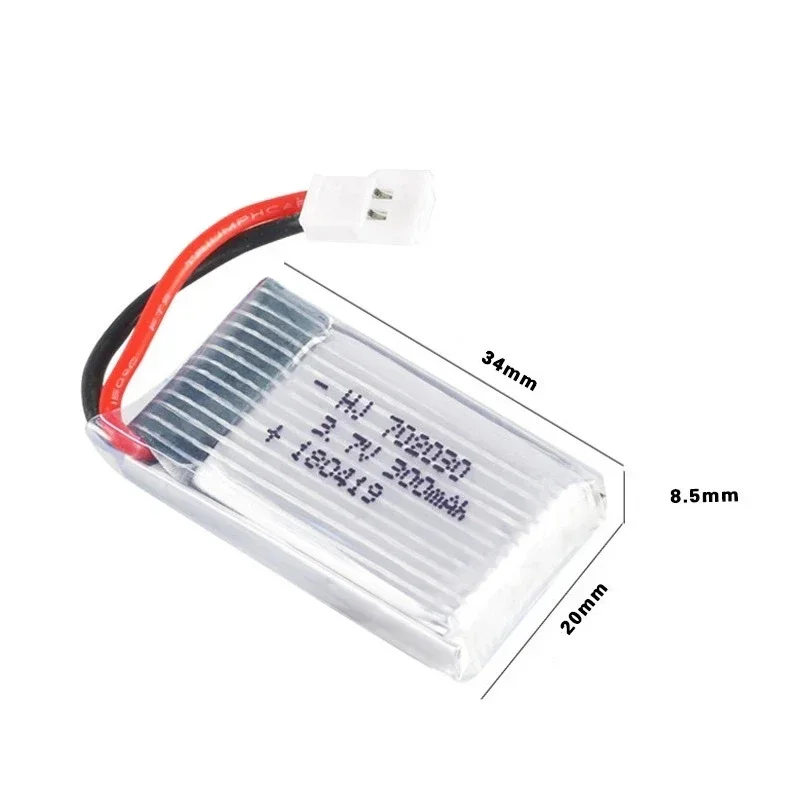 Batería Lipo de 3,7 V y 300mAh para Syma X11 X11C WLToys V911S A120 XK A150 V966 FX801 UDI U830 U816A Hubsan X4 H107L DFD F180W F180C - imagen 3