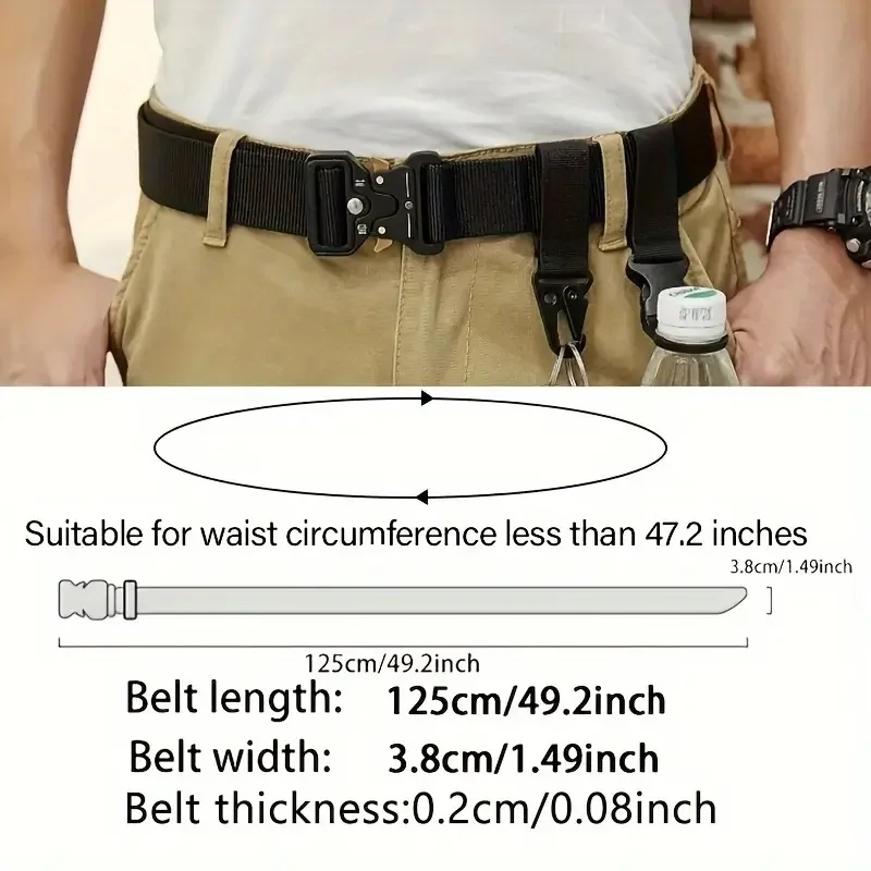 Cinturón militar para hombre, caza al aire libre, táctico, multifunción, supervivencia de combate, lona del Cuerpo de Marines de alta calidad para nailon, lujo - imagen 4